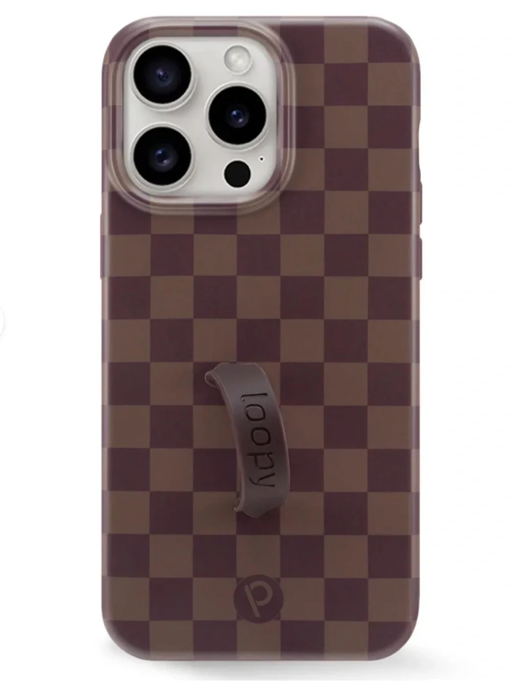 Cocoa Checkered Loopy Case